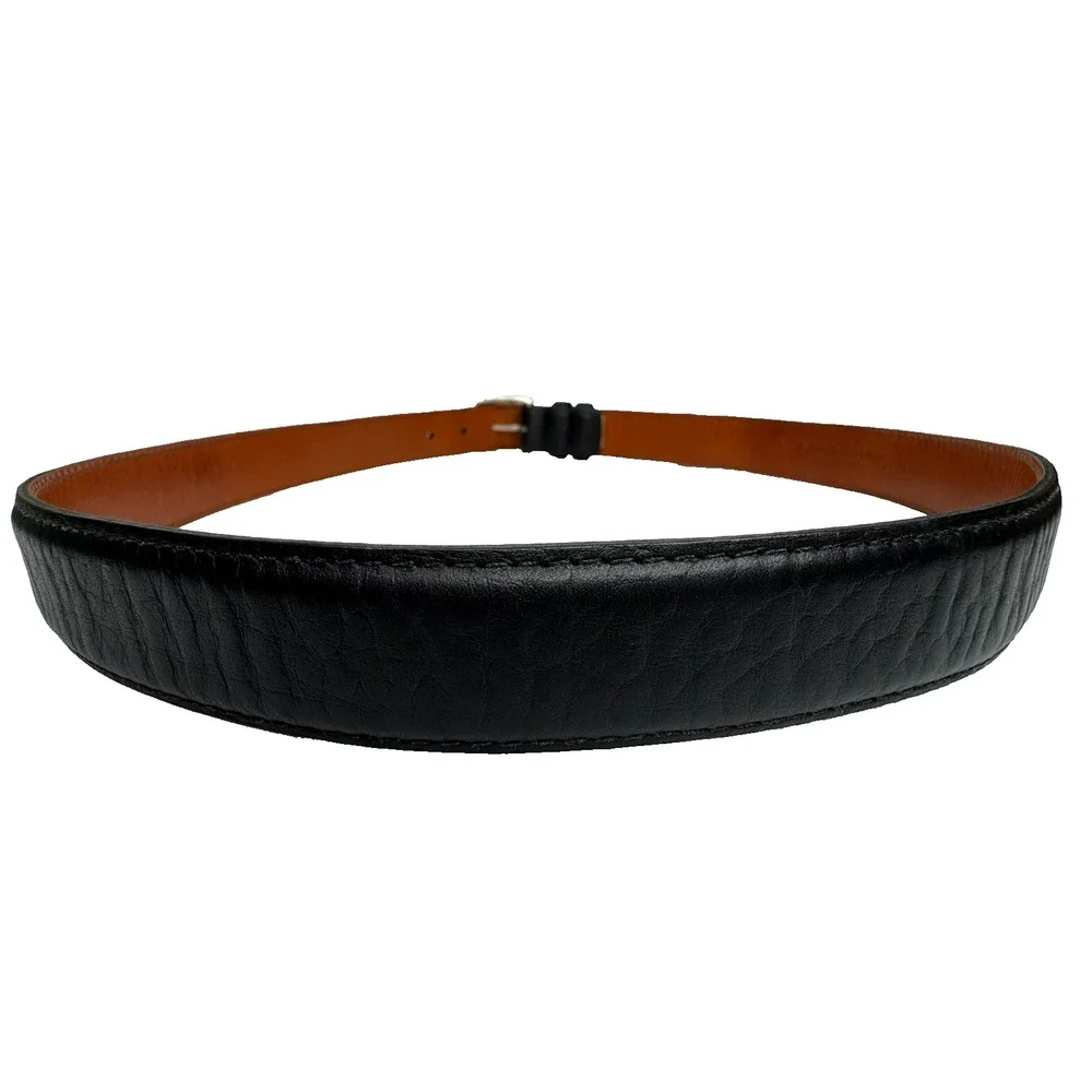 H.S. Trask Men's Authentic American Bison Black Leather Belt Size 36 USA Made